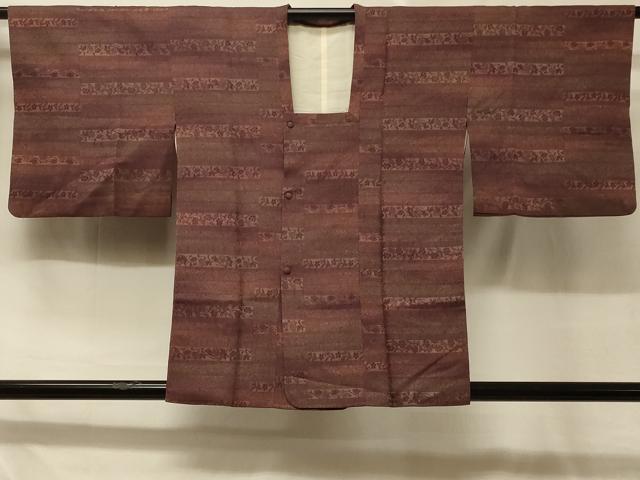 平和屋着物＃道行コート　横段草花地紋　暈し染め　正絹　逸品　CABD7676in