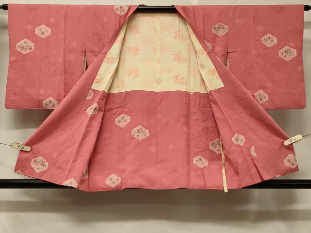 平和屋着物＃道行コート　絞り　七宝草花文　正絹　逸品　CABD7688in