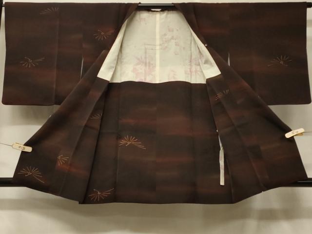 平和屋着物＃道行コート　霞花文　暈し染め　金彩　正絹　逸品　CABD7689in