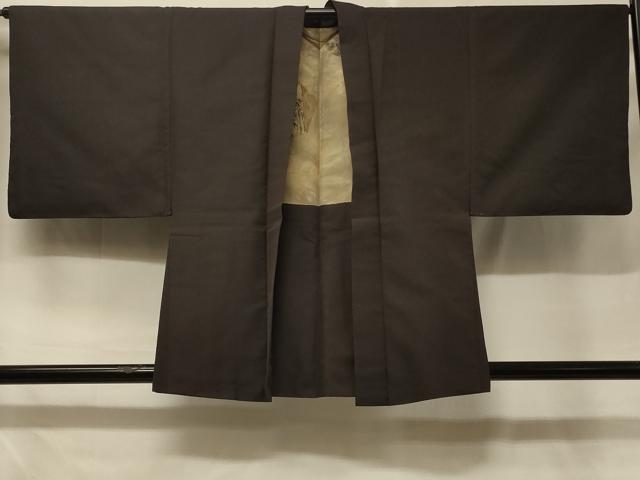 平和屋着物＃男性　羽織　赤墨色　正絹　逸品　CABD7698in