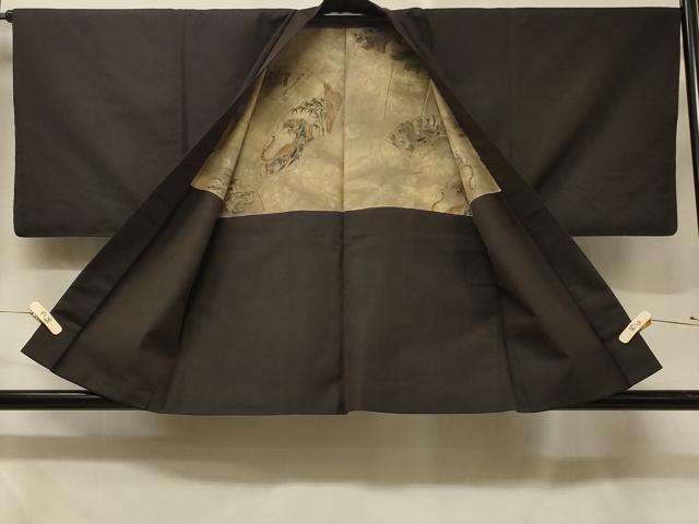 平和屋着物＃男性　羽織　赤墨色　正絹　逸品　CABD7698in