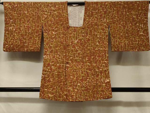 平和屋着物＃道行コート　枝葉文　正絹　逸品　CABD7700in
