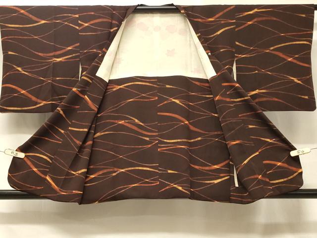 平和屋着物＃道行コート　幾何学文様　金彩　正絹　逸品　CABD7701in