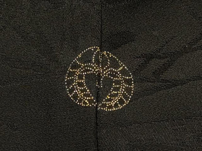 平和屋着物＃羽織　寿光織　雲取り文　黒地　金銀糸　正絹　逸品　CABD7704in