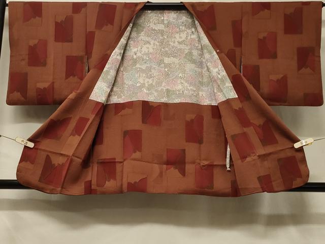 平和屋着物＃道行コート　椿　金彩　正絹　逸品　CABD7707in