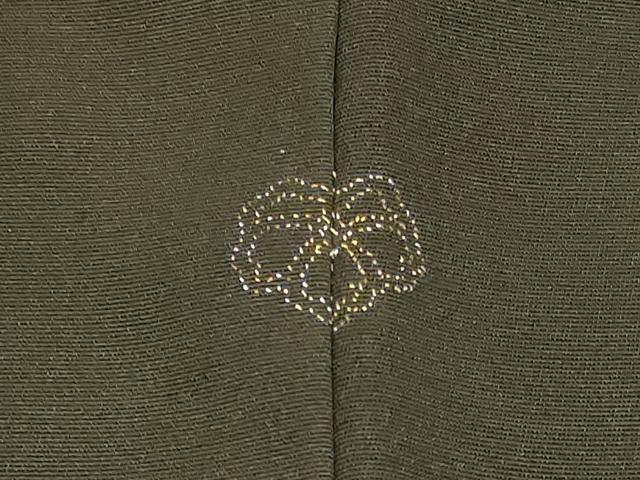平和屋着物＃羽織　駒刺繍　扇面槍梅文　黒地　正絹　逸品　CABD7709in