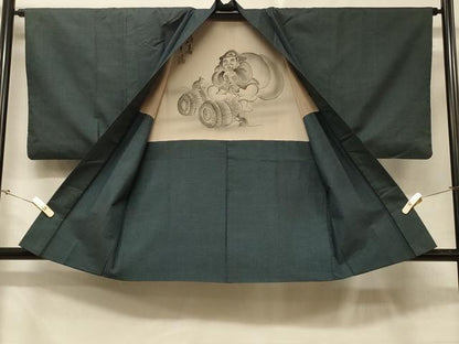 平和屋着物＃男性　本場大島紬　羽織　100亀甲　総詰め　正絹　逸品　CABD7727in