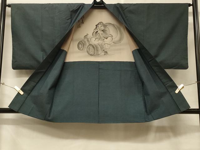 平和屋着物＃男性　本場大島紬　羽織　100亀甲　総詰め　正絹　逸品　CABD7727in