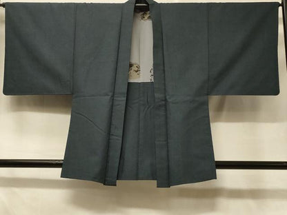 平和屋着物＃男性 羽織 お召地 格子柄 正絹 逸品 CABD7729in