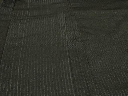 平和屋着物＃羽織　縞　黒地　銀糸　正絹　逸品　CABD7738in