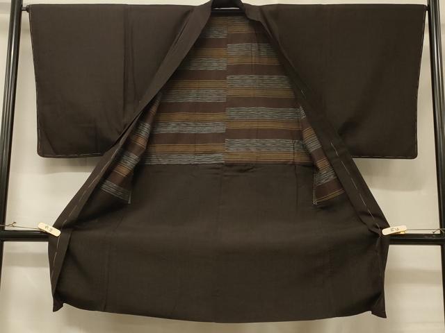 平和屋着物＃男性　長羽織　紬地　格子柄　正絹　逸品　未使用　CABD7741in