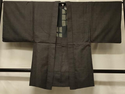 平和屋着物＃男性 本場大島紬 長羽織 80亀甲 総詰め 正絹 逸品 CABD7744in