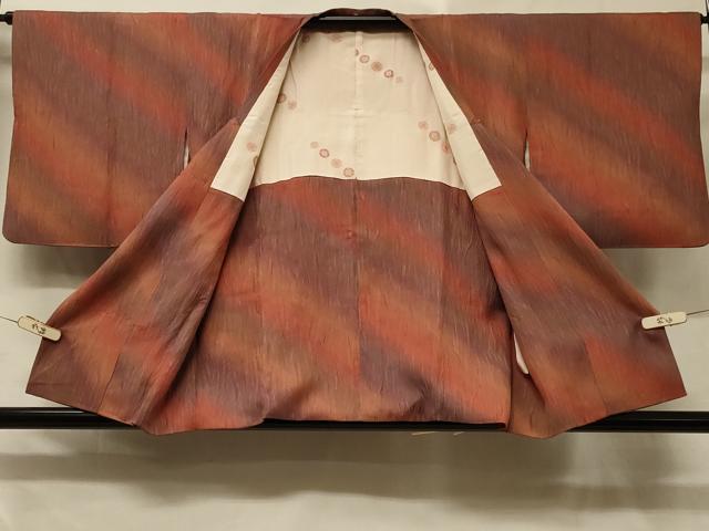 平和屋着物＃道行コート　斜線霞文　暈し染め　正絹　逸品　CABD7749in