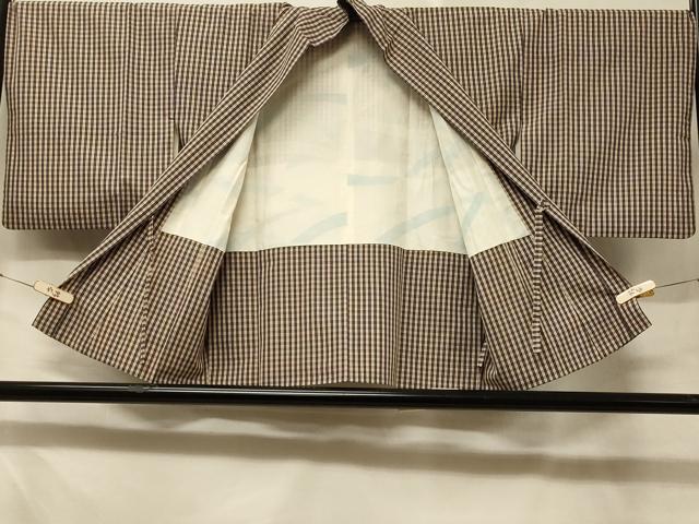 平和屋着物＃道中着 チェック柄 正絹 逸品 CABD7756in
