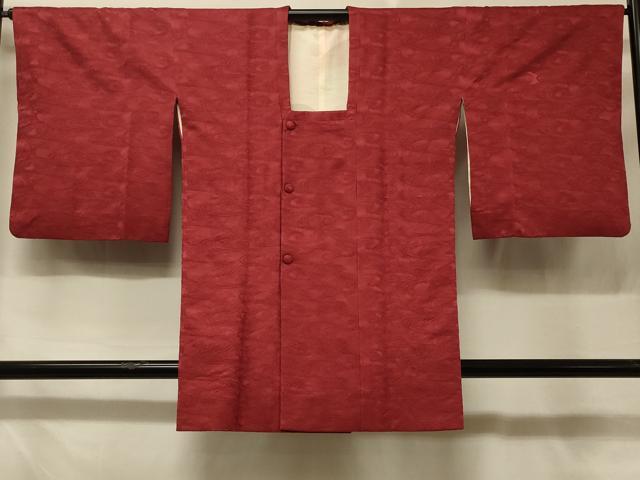 平和屋着物＃道行コート 流水地紋 紅海老茶色 正絹 逸品 CABD7759in