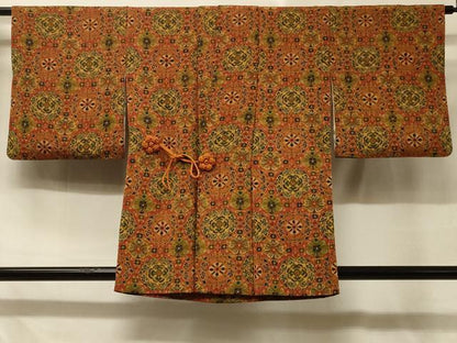 平和屋着物＃道中着 更紗花文 正絹 逸品 CABD7797in