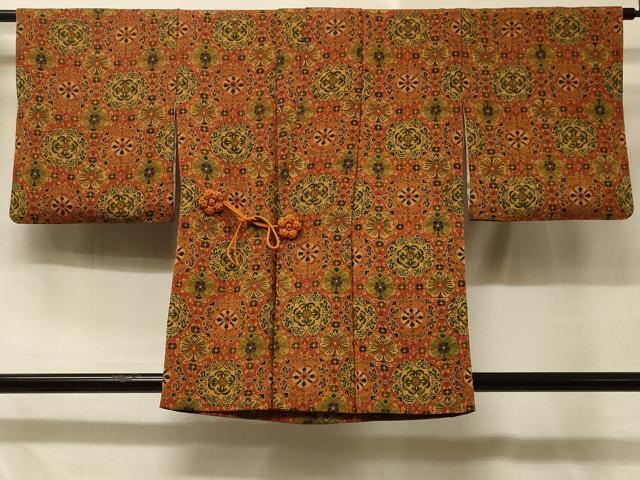 平和屋着物＃道中着 更紗花文 正絹 逸品 CABD7797in