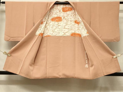 平和屋着物＃道行コート　刺繍　雪輪草葉文　正絹　逸品　CABD7811in
