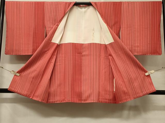 平和屋着物＃染色家 岩浅公展　道行コート　縞　暈し染め　正絹　逸品　未使用　CABD7818in