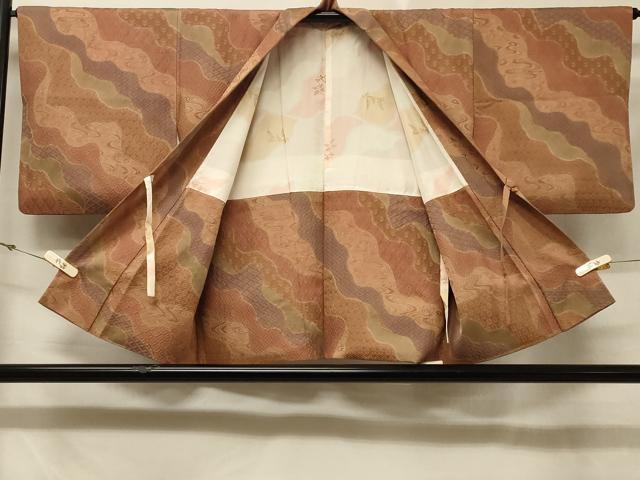平和屋着物＃道中着　道長吉祥花地紋　正絹　逸品　CABD7821in