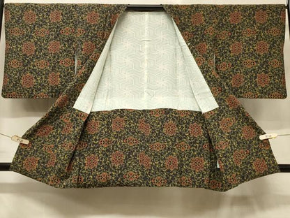 平和屋着物＃道行コート　正倉院花唐草文　正絹　逸品　CABD7831in