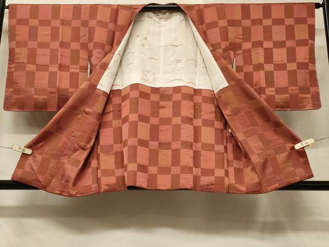 平和屋着物＃道行コート 格子柄 やまと誂製 正絹 逸品 未使用 CABD7837in