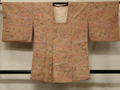 平和屋着物＃道行コート 切嵌花文 正絹 逸品 CABD7839in