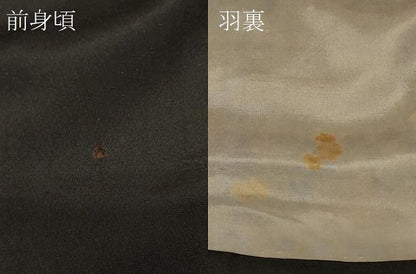 平和屋着物＃男性 長羽織 黒地 正絹 逸品 CABD7840in