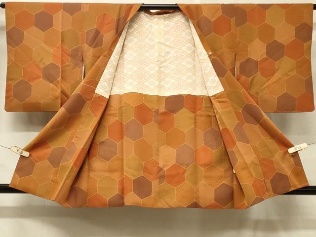 平和屋着物＃道行コート　亀甲吉祥文　正絹　逸品　CABD7843in