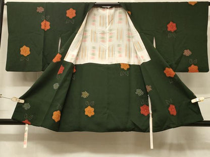 平和屋着物＃道行コート　絞り　草花文　金彩　正絹　逸品　CABD7845in