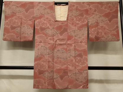 平和屋着物＃道行コート 草花文 ロング丈 正絹 逸品 CABD7846in