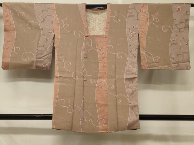 平和屋着物＃道行コート　地紋起こし　唐草間道　正絹　逸品　CABD7849in