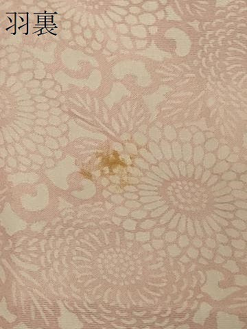 平和屋着物＃道行コート　墨流し地紋　退紅色　正絹　逸品　CABD7861in