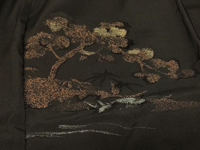 平和屋着物＃羽織 寿光織 風景文 黒地 金糸 正絹 逸品 CABD7880in