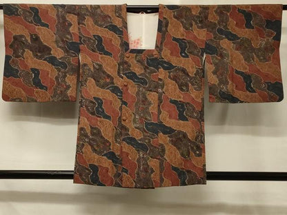 平和屋着物＃道行コート　草花文　正絹　逸品　CABD7882in