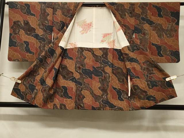 平和屋着物＃道行コート　草花文　正絹　逸品　CABD7882in
