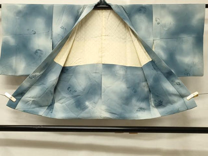 平和屋着物＃羽織 流水草花文 暈し染め 正絹 逸品 CABD7883in