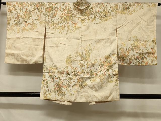 平和屋着物＃羽織　寿光織　更紗花文　金糸　正絹　逸品　CABD7885in