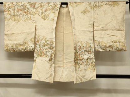 平和屋着物＃羽織　寿光織　更紗花文　金糸　正絹　逸品　CABD7885in