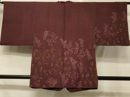 平和屋着物＃道行コート　刺繍　草花文　高島屋扱い　正絹　逸品　CABD7886in