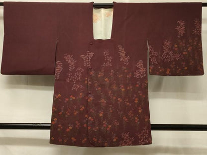 平和屋着物＃道行コート　刺繍　草花文　高島屋扱い　正絹　逸品　CABD7886in
