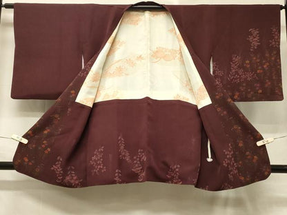 平和屋着物＃道行コート　刺繍　草花文　高島屋扱い　正絹　逸品　CABD7886in