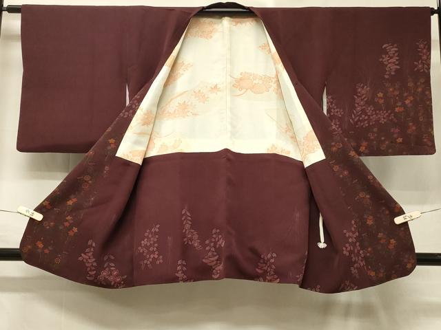平和屋着物＃道行コート　刺繍　草花文　高島屋扱い　正絹　逸品　CABD7886in