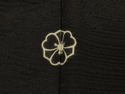 平和屋着物＃羽織 寿光織 雲取り文 黒地 金銀糸 正絹 逸品 CABD7891in