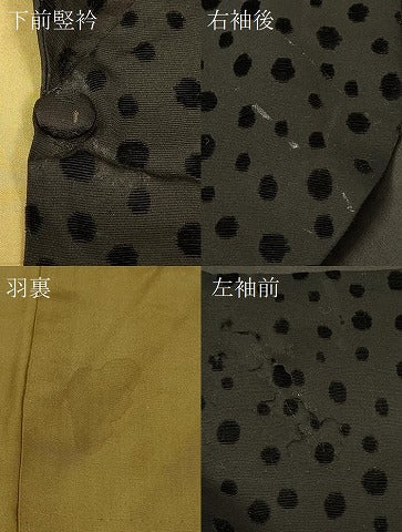 平和屋着物＃道行コート 大小あられ 黒地 正絹 逸品 CABD7910in