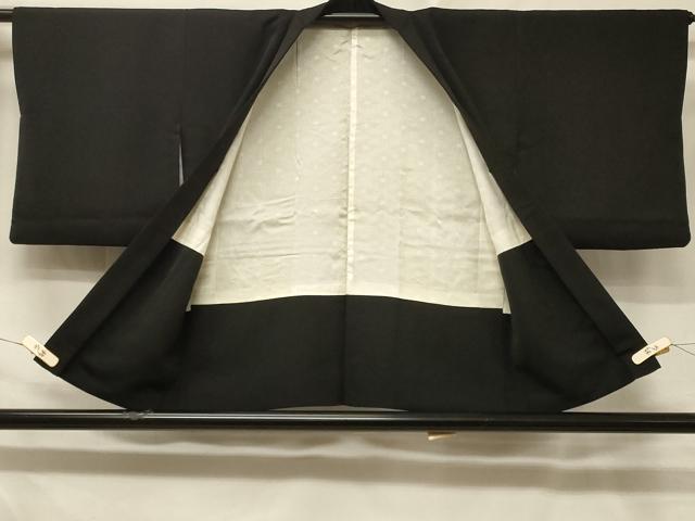 平和屋着物＃羽織　総刺繍　雲取り草花文　黒地　正絹　逸品　CABD7934in