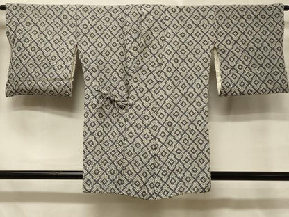 平和屋着物＃道中着　総絞り　松皮菱文　やまと誂製　正絹　逸品　CABD7942in