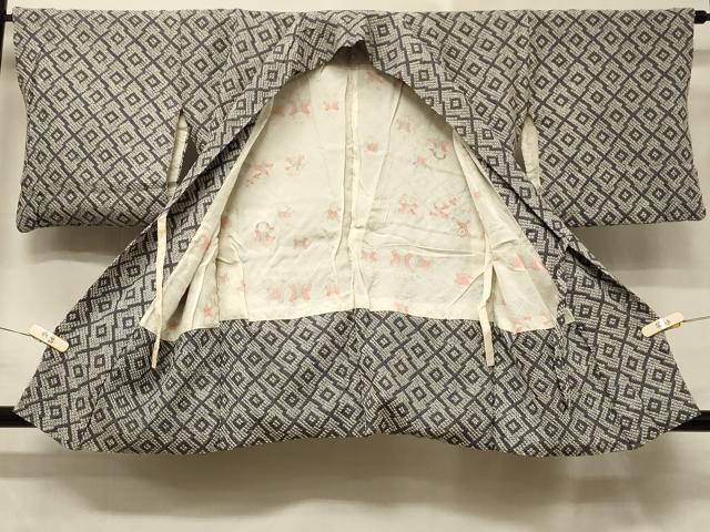 平和屋着物＃道中着　総絞り　松皮菱文　やまと誂製　正絹　逸品　CABD7942in