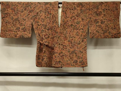 平和屋着物＃道中着　更紗花鳥文　正絹　逸品　CABD7944in