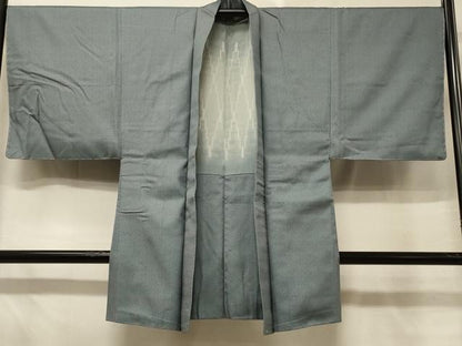 平和屋着物＃男性　長羽織　お召地　100亀甲　総詰め　正絹　逸品　未使用　CABD7948in